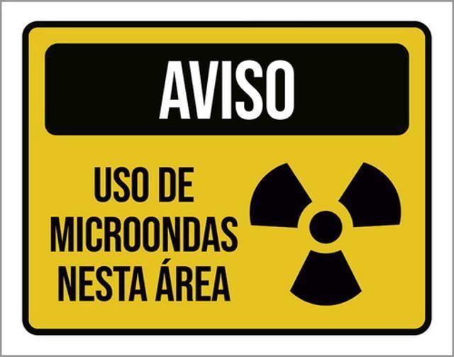 Imagem de Kit 10 Placas Aviso Uso De Microondas Nesta Área 36X46