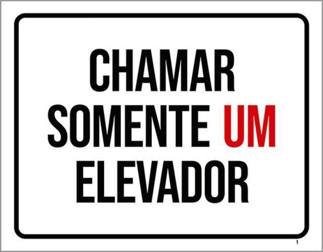 Imagem de Kit 10 Placas Chamar Somente Um Elevador