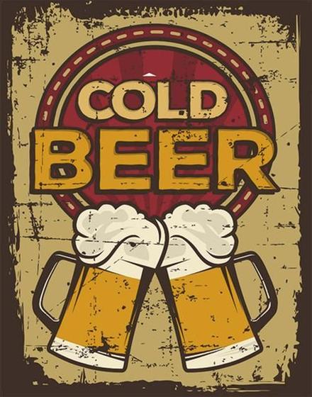 Imagem de Kit 10 Placas Cold Beer Imagem 36X46