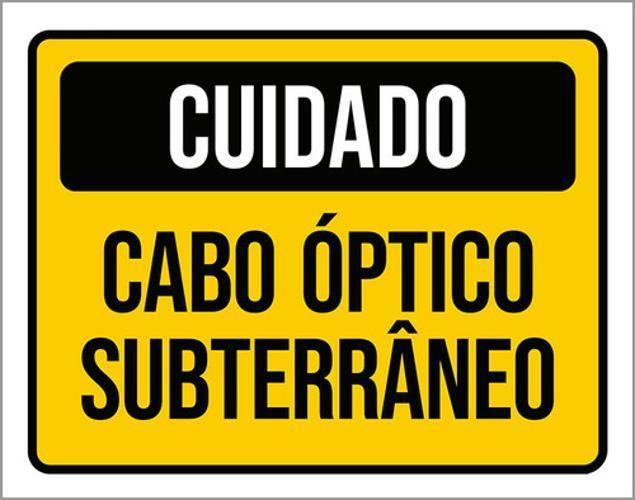 Imagem de Kit 10 Placas Cuidado Cabo Óptico Subterrâneo