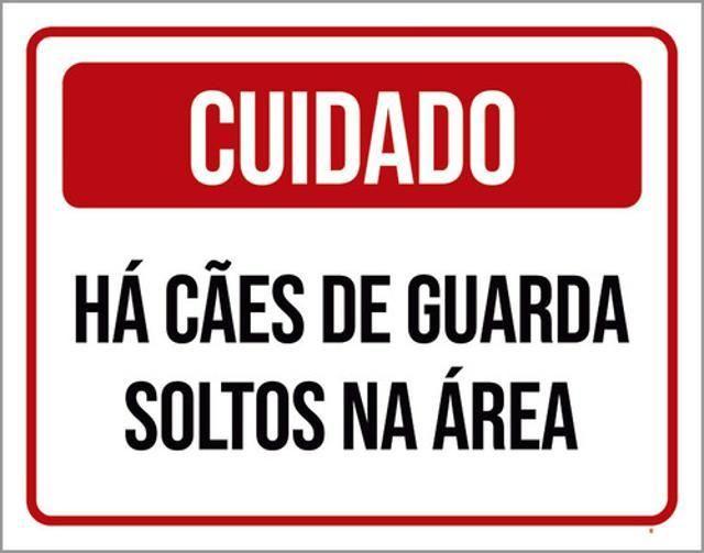 Imagem de Kit 10 Placas Cuidado Cães Guarda Soltos 36X46