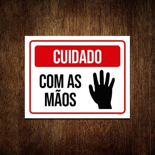 Imagem de Kit 10 Placas Cuidado Com As Mãos