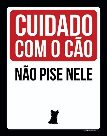 Imagem de Kit 10 Placas Cuidado Com Cão Não Pise Nele Ml422 36X46