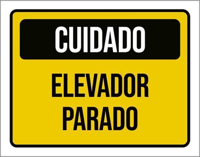 Imagem de Kit 10 Placas Cuidado Elevador Parado 36X46