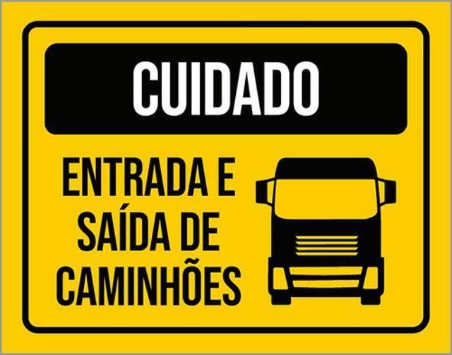 Imagem de Kit 10 Placas Cuidado Entrada E Saída De Caminhões 36X46