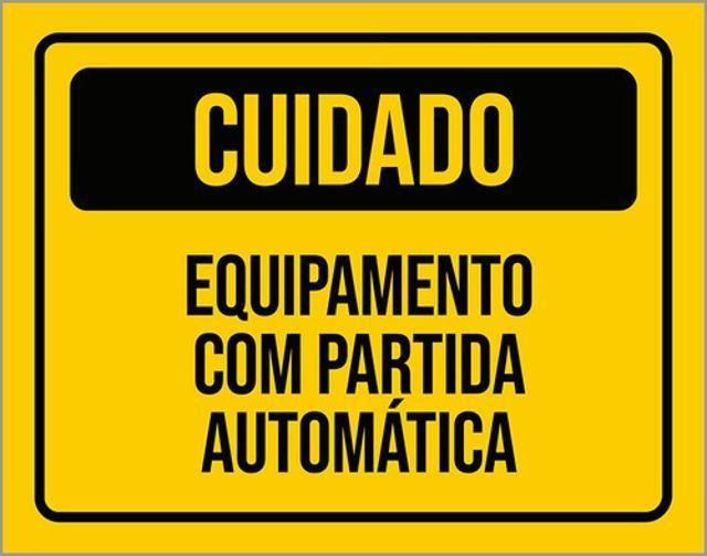 Imagem de Kit 10 Placas Cuidado Equipamento Partida Automática 36X46