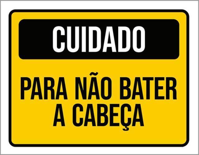 Imagem de Kit 10 Placas Cuidado Para Não Bater Cabeça