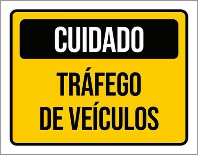 Imagem de Kit 10 Placas Cuidado Tráfego De Veículos