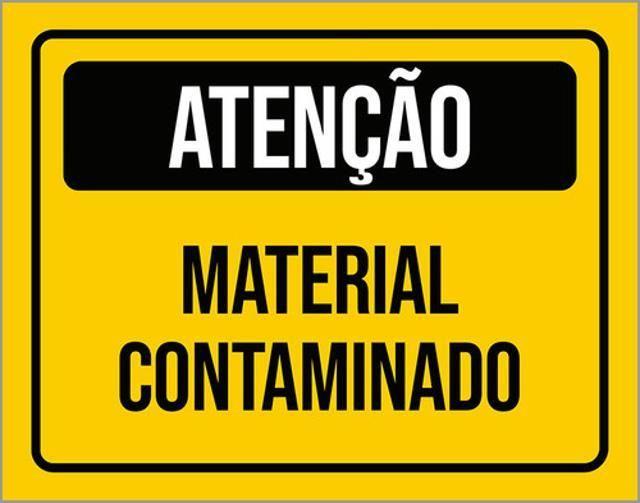 Imagem de Kit 10 Placas De Atenção Material Contaminado 36X46