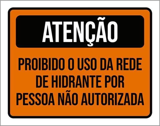 Imagem de Kit 10 Placas De Atenção Proibido Uso Hidrante 36X46