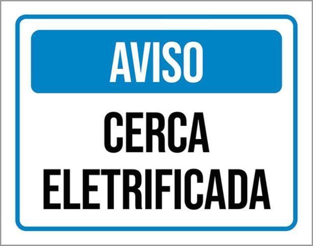 Imagem de Kit 10 Placas De Aviso Cerca Eletrificada 36X46