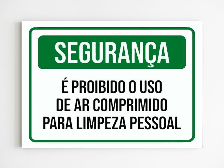 Imagem de Kit 10 placas de aviso proibido uso de ar comprimido limpeza