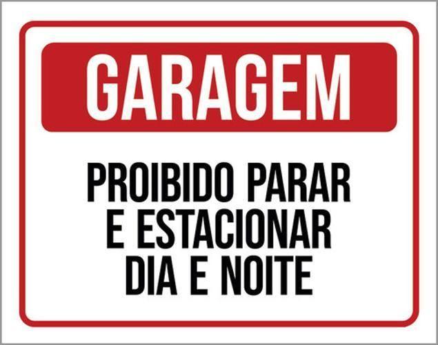 Imagem de Kit 10 Placas De Garagem Proibido Estacionar 36X46