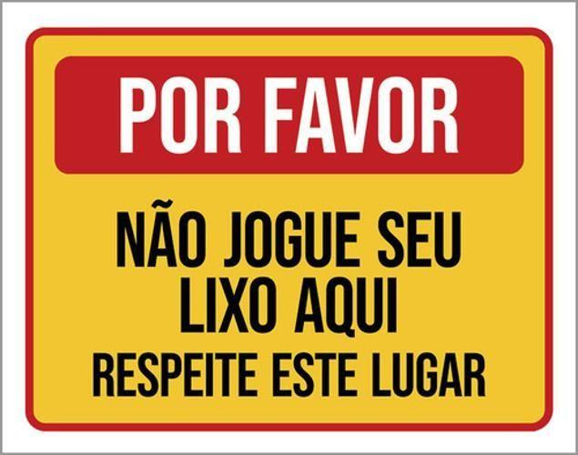 Imagem de Kit 10 Placas De Por Favor Não Jogue Lixo 36X46