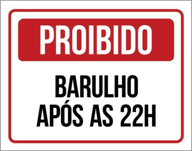 Imagem de Kit 10 Placas De Proibido Barulho Após 22 Horas 36X46