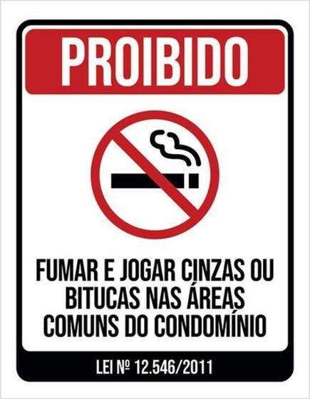 Imagem de Kit 10 Placas De Proibido Fumar No Condomínio 36X46