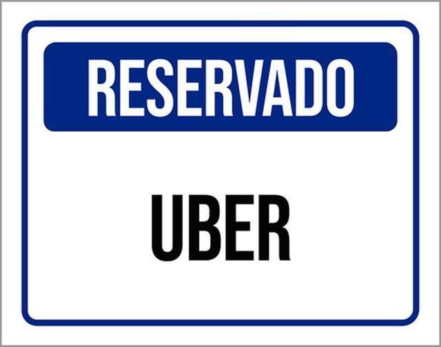 Imagem de Kit 10 Placas De Reservado Uber 36X46