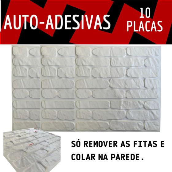 Imagem de Kit 10 Placas De Revestimento Pvc 3d 50cmx50cm Auto Adesivo