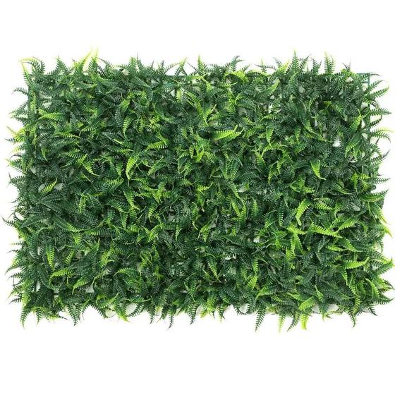 Kit 10 Placas De Samambaia Verde Escuro 40 x 60cm Muro Inglês Jardim Vertical