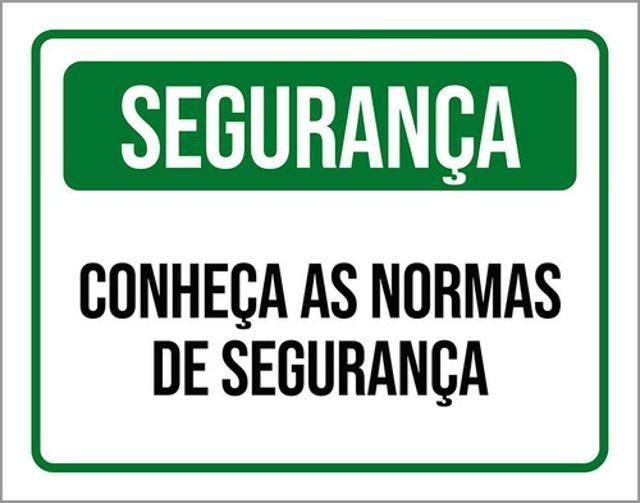 Imagem de Kit 10 Placas De Segurança Conheça As Normas 36X46