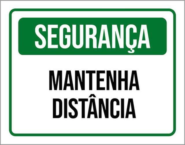 Imagem de Kit 10 Placas De Segurança Mantenha Distância 36X46