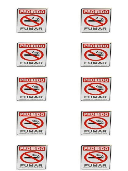 Imagem de KIT 10 PlacaS DE Sinalizacão 20x15 Proibido Fumar C/ NFE