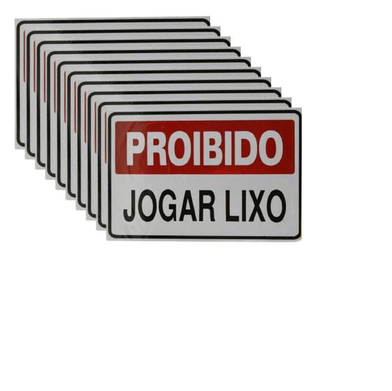 Imagem de KIT 10 Placas DE Sinalização 20x30 Proibido Jogar Lixo