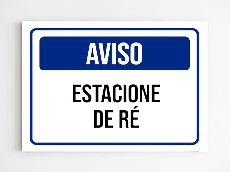 Imagem de kit 10 Placas de sinalização aviso estacione de ré mdf