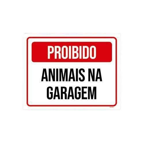 Imagem de Kit 10 Placas De Sinalização - Proibido Animais Na Garagem