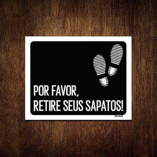 Imagem de Kit 10 Placas Decorativa - Por Favor Retire Sapatos