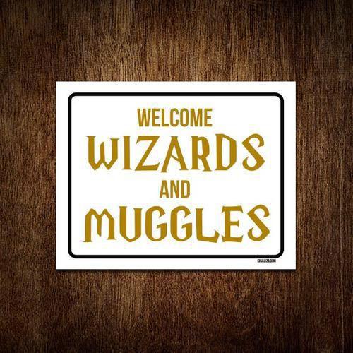 Imagem de Kit 10 Placas Decorativa - Welcome Wizard Muggles