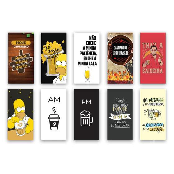 Imagem de Kit 10 Placas Decorativas Área Gourmet Bar Boteco Decoração