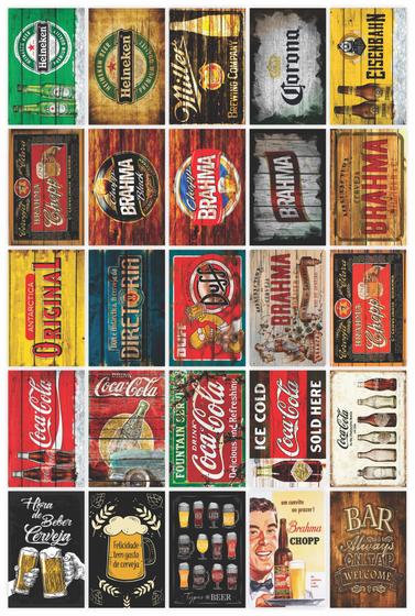 Imagem de Kit 10 placas decorativas mdf 3mm bar,bebidas,restaurante