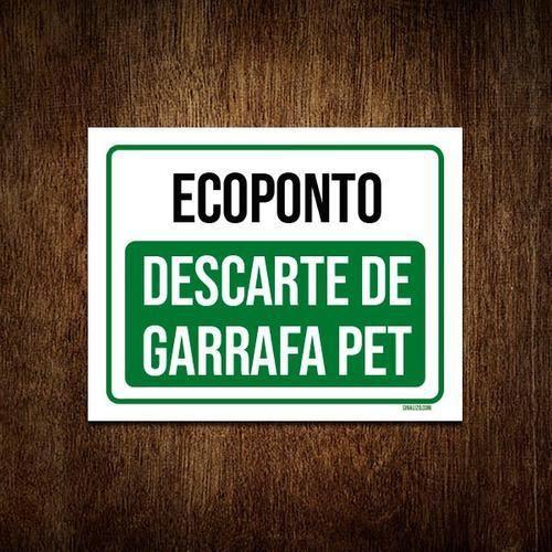 Imagem de Kit 10 Placas Ecoponto Descarte De Garrafas Pet