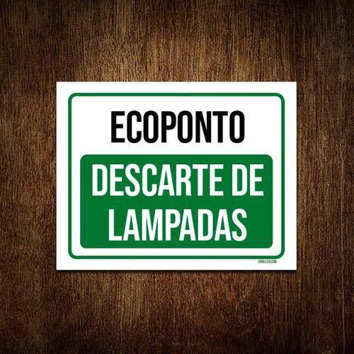 Imagem de Kit 10 Placas Ecoponto Descarte De Lampadas