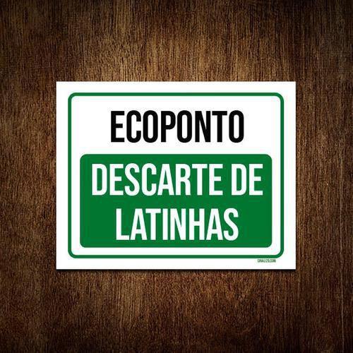 Imagem de Kit 10 Placas Ecoponto Descarte De Latinhas