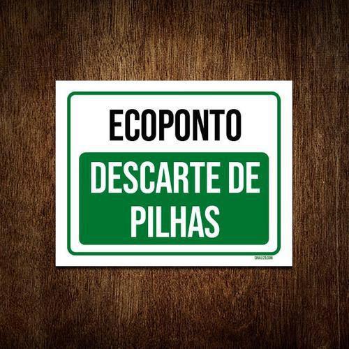 Imagem de Kit 10 Placas Ecoponto Descarte De Pilhas