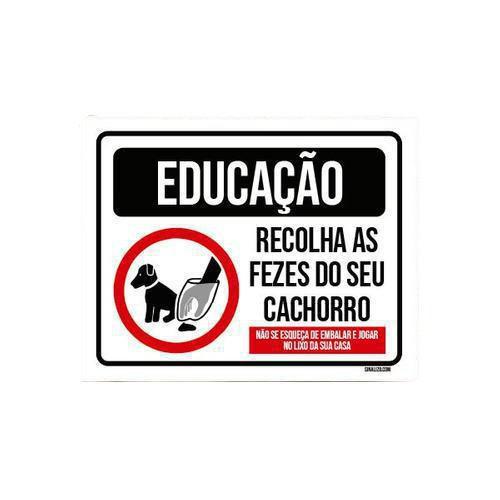 Imagem de Kit 10 Placas Educação Recolha As Fezes Do Seu Cachorro