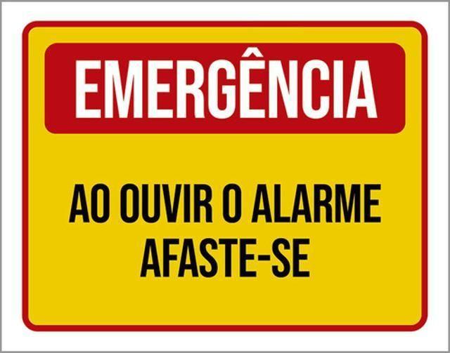 Imagem de Kit 10 Placas Emergência Ao Ouvir Alarme Afaste-Se 36X46