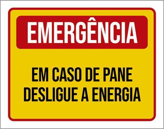 Imagem de Kit 10 Placas Emergência Em Caso Pane Desligue Energia 36X46