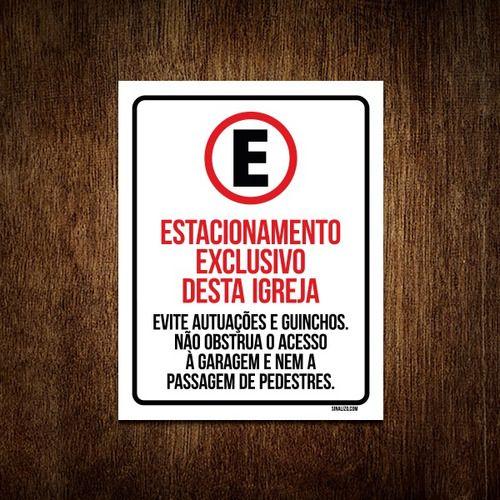 Imagem de Kit 10 Placas - Estacionamento Exclusivo Igreja