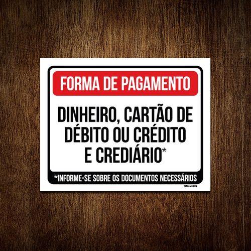 Imagem de Kit 10 Placas - Forma Pagamento Dinheiro Cart Ao