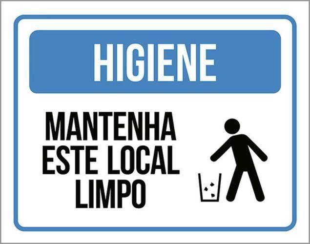 Imagem de Kit 10 Placas Higiene Mantenha Este Local Limpo Ícone 36X46