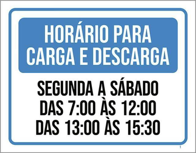 Imagem de Kit 10 Placas Horário Carga Descarga Segunda Sábado 36X46