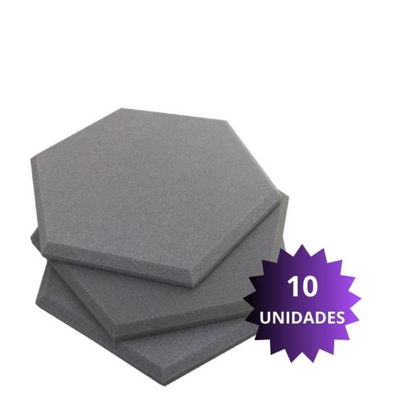 Imagem de Kit 10 Placas Isolamento Som Ruído Barulho Qualidade Premium
