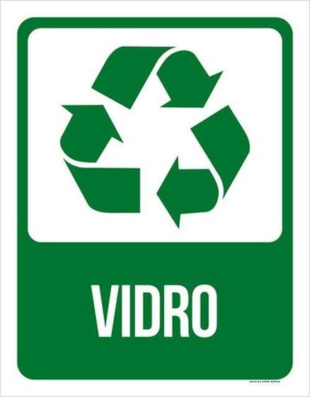 Imagem de Kit 10 Placas Lixo Verde Vidro 36X46