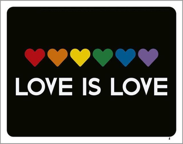 Imagem de Kit 10 Placas Love Is Love Arco Íris 36X46