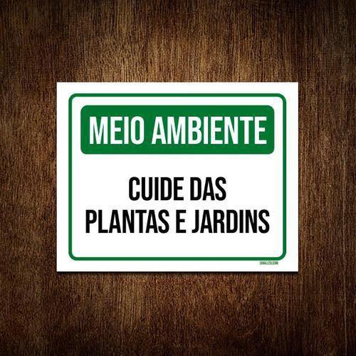 Imagem de Kit 10 Placas Meio Ambiente Cuide Das Plantas E Jardins