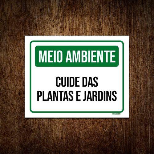 Imagem de Kit 10 Placas Meio Ambiente Cuide Das Plantas E Jardins