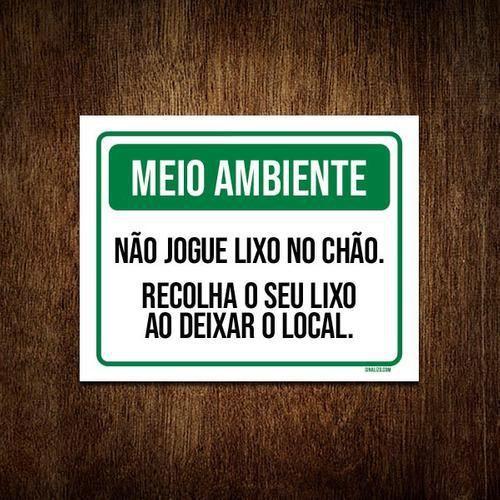 Imagem de Kit 10 Placas Meio Ambiente Não Jogue Lixo No Chão